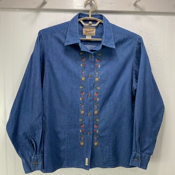 WOOLRICH embroidered long sleeve shirt - Picture 1 of 7
